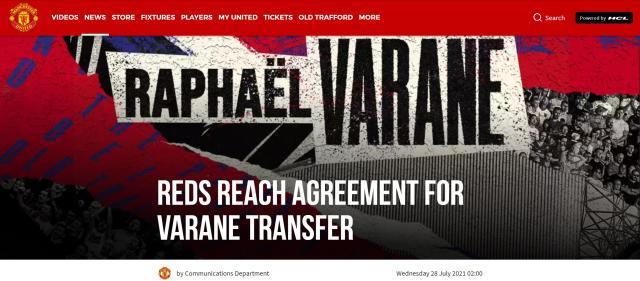 旺财28平台-曼联官宣瓦拉内即将加盟，皇马走俩中卫不再进补？